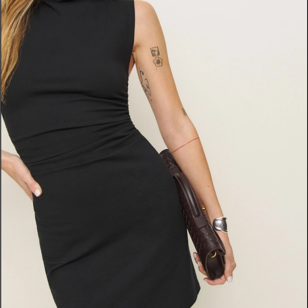 Reformation Alden Black Mini Dress